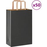 vidaXL Papirnate vrečke 50 kosov z ročaji črne barve 21x11x31 cm | Shoptok.si