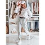DStreet Spodnie damskie chinosy z paskiem TAILANDI jasnoszare | shoptok.hr
