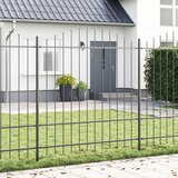 vidaXL vrtna ograja s konico siva 8,5x1,75 m jeklo | Shoptok.si