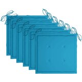 vidaXL Vrtne stolice s plavim jastucima 6 kom od masivne tikovine | shoptok.hr