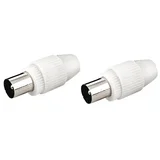 modularni antenski konektori (2 kom.) (7mm koaksijalni muški na muški, bijeli)