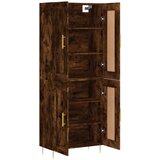  Visoka komoda dimljeni hrast 69,5x34x180 cm konstruiranog drva Slike