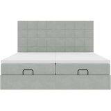 vidaXL Otomanski posteljni okvir z vzmetnicami siv 180x200cm žamet | Shoptok.si