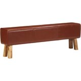  Gimnastička klupa smeđa 160cm prava koža i masivno drvo bagrema | shoptok.hr