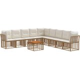  Zunanja garnitura za sedenje 10 pcs Naravna in krem bela, (5000270780) | Shoptok.si