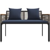  Vanjska klupa Siva i tamnoplava 117 x 54 x 74.5 cm poliratan | shoptok.hr