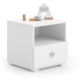 Kobi Furniture Nočna omarica Emi bela - siv ročaj, (20625995) Cene