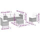  6-dijelni set vrtnih sofa s jastucima crni od poliratana | shoptok.hr