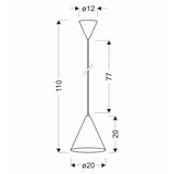 Lesnina XXXL VISEČA NIHALNA SVETILKA Voss 20/20/110 cm E27 | Shoptok.si