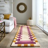 Flair Rugs rumen/rožnat ročno tkan volnen tekač 60x230 cm kai wool border – | Shoptok.si