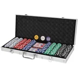 500-delni poker set v aluminijasti torbi s čipi, kartami in kockami, (5000401663)