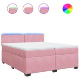 Maison Chic Box spring postelja - Vzmetna postelja z vzmetnico roza 200x200 cm žamet SL23310, (21880588) Cene