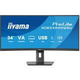 Iiyama Monitor 86,4 cm (34,0&amp;quot;) XCB3494WQSU-B1 3440x1440 Curved 120Hz VA 0,4ms HDMI DisplayPort USB-C 65W 3xUSB3.0 HAS Zvočniki sRGB99%, (5000129383) Slike