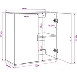  Komoda 2 kom boja hrasta sonome 79x38x80 cm konstruiranog drva Siva | shoptok.hr