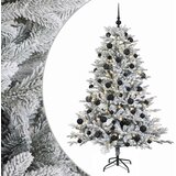  Umjetno božićno drvce s kuglicom 150 cm 150 LED lampica - Zelena i bijela 150 cm s LED-ima i crnim lopticama | shoptok.hr