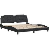  The Living Store Posteljni okvir z vzglavjem črn 180x200 cm umetno usnje - Posteljni Okvir, (21445694) | Shoptok.si