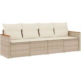  4-dijelni set vrtnih sofa s jastucima bež od poliratana | shoptok.hr