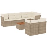 Maison Chic Seti vrtnega pohištva - Vrtna garnitura 9-delna z blazinami bež poli ratan, (21797137) | Shoptok.si