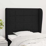  Uzglavlje s ušima crno 83 x 23 x 118/128 cm od tkanine Cijene
