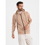Ombre Unzipped men&#039;s hooded sweatshirt with piping - beige cijene