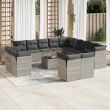 vidaXL 14-dijelni set vrtnih sofa poliratan s jastucima svijetlosivi | shoptok.hr