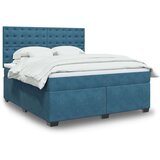 vidaXL Krevet s oprugama i madracem plavi 180x200 cm baršunasti | shoptok.hr
