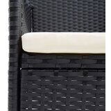 vidaXL 7-dijelni vrtni blagovaonski set od poliratana s jastucima crni | shoptok.hr