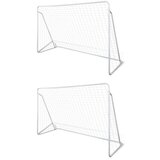 vidaXL Nogometni goli z mrežo jekleni 2 kosa 240x90x150 cm Cene
