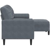  Trosjed s tabureom tamnosivi 180 cm baršunasti | Eponuda.com