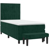 Box spring krevet s madracem tamnozeleni 90x200 cm baršunasti | Eponuda.com
