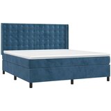 vidaXL Krevet box spring s madracem LED tamnoplavi 160x200 cm baršun | shoptok.hr
