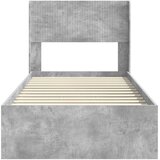  Okvir za krevet s pohranom i uzglavljem Betonska siva - Betonska siva 100 x 200 cm | shoptok.hr