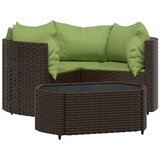 The Living Store Vrtna sedežna garnitura 4-delna z blazinami rjav poli ratan - Vrtna Sedežna Garnitura, (21422153) | Shoptok.si