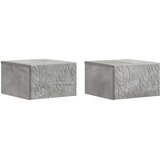  Noćni ormarić za montažu na zid 2 pcs Betonska siva | shoptok.hr