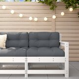 vidaXL Kutna vrtna sofa od masivne borovine bijela Cijene