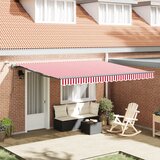 vidaXL Automatska uvlačiva tenda s LED crveno-bijelim prugama 400x300 cm Cijene