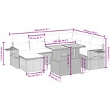  8-dijelni set vrtnih sofa od poliratana s jastucima sivi | shoptok.hr