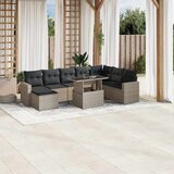  9-dijelni set vrtnih sofa od poliratana s jastucima svjetlosivi | shoptok.hr