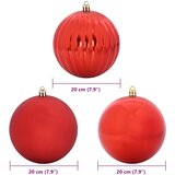  Set božićnih kuglica XXL 4 pcs Crvena Plastika | shoptok.hr