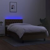  box spring s madracem LED tamnosmeđi 90x190 cm tkanina | shoptok.hr