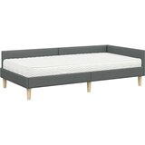  Kotni okvir postelje z matrico z vzmetnico 2 pcs Siva blago, (5000123200) | Shoptok.si
