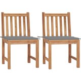 Maison Chic Vrtni stoli - Stol za vrt 2 kosa z blazinami trdna tikovina JS1445, (21878802) | Shoptok.si