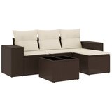  5-dijelni set vrtnih sofa s jastucima poliratan smeđi | shoptok.hr