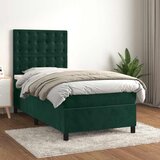 Box spring krevet s madracem tamnozeleni 100x200 cm baršunasti | shoptok.hr