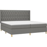  box spring s madracem LED tamnosivi 200x200 cm tkanina | shoptok.hr