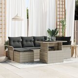 vidaXL set od 7 komada vrtnih sofa s jastučićima svijetlo sivi poli ratan Cijene