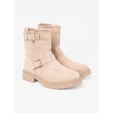 Shelvt Stylish jen-beige ankle boots with decorative buckles | shoptok.hr