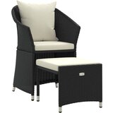 Maison Chic Seti vrtnega pohištva - Vrtna garnitura - Vrtni pohištvo set 2-delna z blazinami črn poli ratan, (21809873) | Shoptok.si