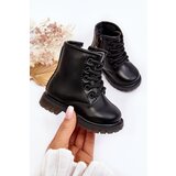 Boto Children's Leather Boots With Zipper Black Omua | ePonuda.com