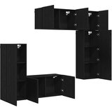  TV zidna jedinica 5 kom. Crni hrast Konstruirano drvo Crna 100 x 30 x 41 cm | shoptok.hr